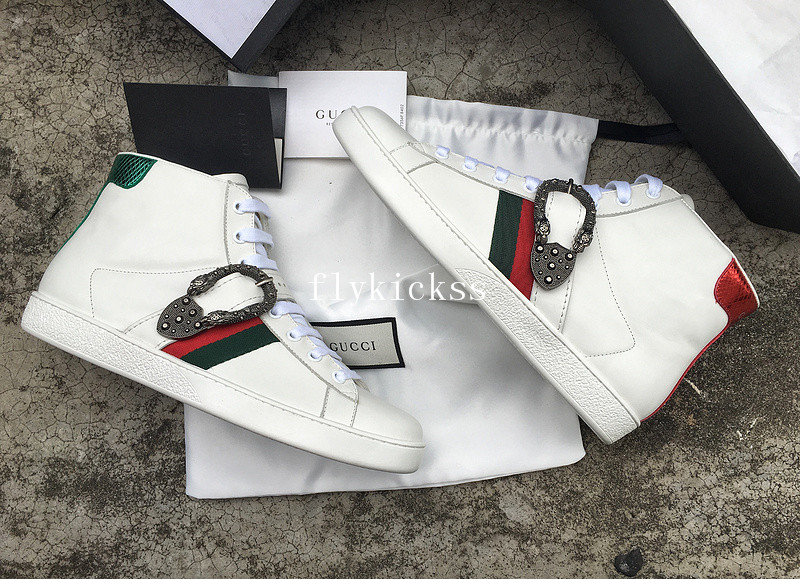 GC Ace Embroidered Sneaker High Top Snake White